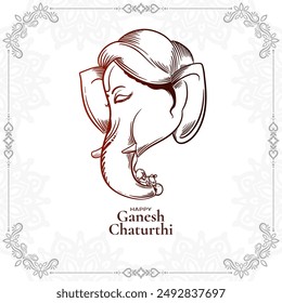 Religious Happy Ganesh Chaturthi Indian hindu festival celebration card vector