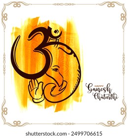 Religious Happy Ganesh Chaturthi Indian hindu festival celebration card vector