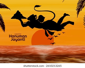 Religious Happy Hanuman Jayanti Indian festival card vector