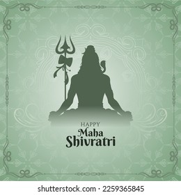 Religious Happy Maha Shivratri festival greeting background vector