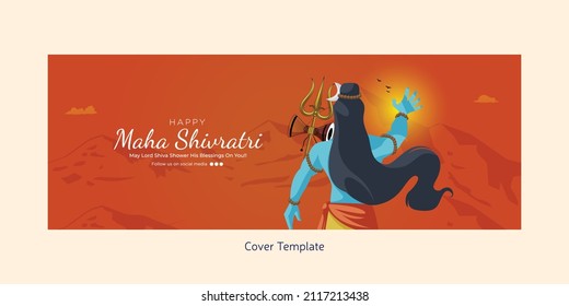 Religious happy maha shivratri Hindu festival cover page design template.
