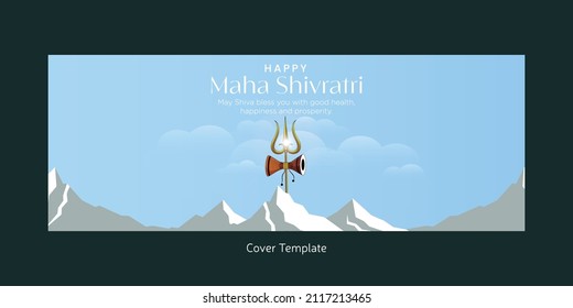 Religious happy maha shivratri Hindu festival cover page design template.