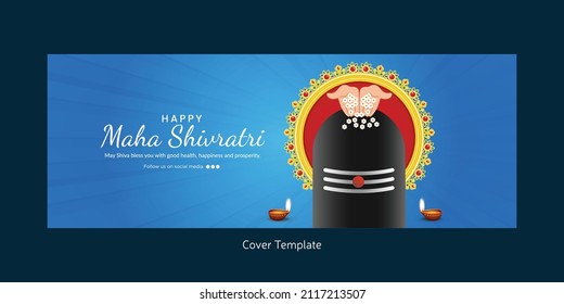Religious happy maha shivratri Hindu festival cover page design template.