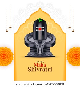 Religious Hindu Happy Maha Shivratri Indian festival greeting background vector