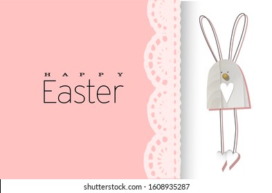 Religious holiday. Easter holiday banner on colorful background. Beautiful card. Happy Easter banner. Modern trend illustration 2022