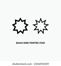 Religious Icon Set Collection Illustration. Symbolic Representation Of Bahai 9 Point Star svg