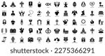 Religious icons. Christian vector set icon