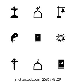 Religious Icons collection vector illustration
