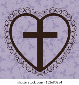 Religious Illustration, Cross of Our Lord Jesus Christ with marriage, vector illustration