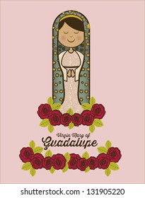Religious Illustration from the Virgin Mary, mother of Jesus Christ, vector illustration