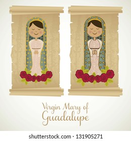 Religious Illustration from the Virgin Mary, mother of Jesus Christ, vector illustration