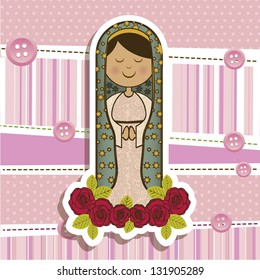 Religious Illustration from the Virgin Mary, mother of Jesus Christ, vector illustration