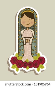 Religious Illustration from the Virgin Mary, mother of Jesus Christ, vector illustration