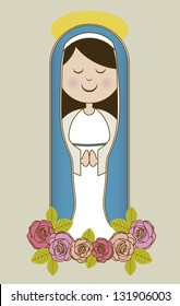 Religious Illustration from the Virgin Mary, mother of Jesus Christ, vector illustration