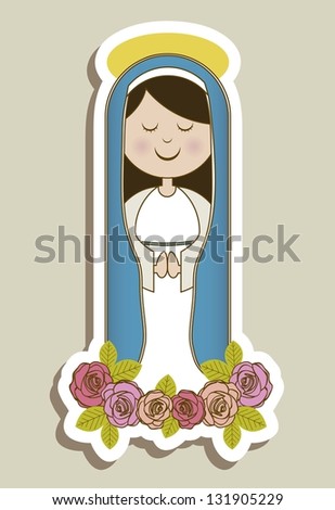 Religious Illustration from the Virgin Mary, mother of Jesus Christ, vector illustration
