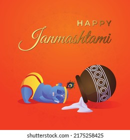 Religious Indian happy Janmashtami festival classic background 