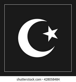 religious islamic crescent and star icon. religious islamic crescent and star vector illustration