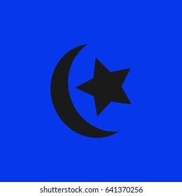 religious islamic crescent and star icon