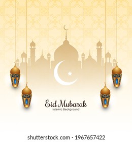 Religious Islamic Eid mubarak festival elegant background vector