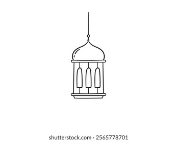 Religious lantern ramadan kareem hand drawn design element