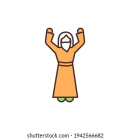 Religious leader RGB color icon. Religious body. Faith leader. Presiding over specific rituals. Clergy. Priest, imam, swami. Functioning in religious traditions. Isolated vector illustration