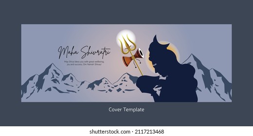 Religious maha shivratri Hindu festival cover page design template.