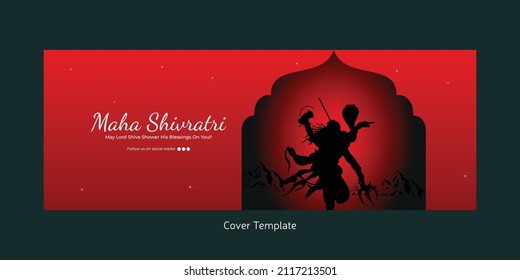 Religious maha shivratri Hindu festival cover page design template.