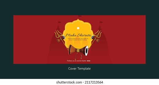 Religious maha shivratri Hindu festival cover page design template.