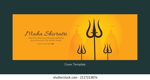 Religious maha shivratri Hindu festival cover page design template.