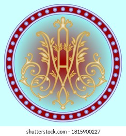 Religious medallion with the baroque monogram of Our Lady