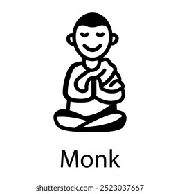 A religious monk icon in doodle style