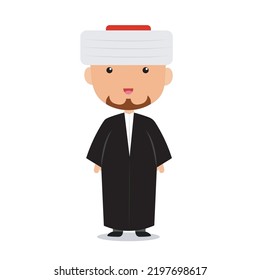 Religious Muslim Imam Cartoon Vector