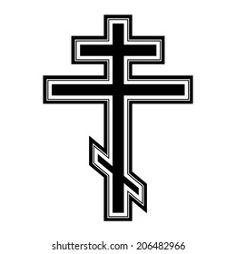 Religious orthodox cross icon on white background. Vector illustration.