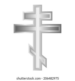 Religious orthodox cross icon on white background. Vector illustration.