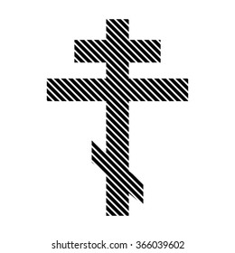 Religious orthodox cross sign on white background. Vector illustration.