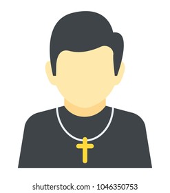 Religious person who serves at church is Priest