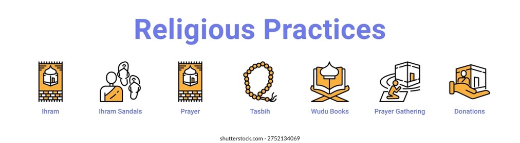 Religious Practices icon banner and collection