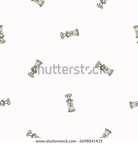 Religious prayer candle seamless vector pattern. Christian home decor background for sunday school bible study. Reflection lit candle all over print. 