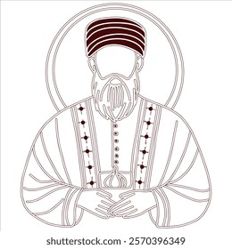 Religious Priest Illustration Outline Art