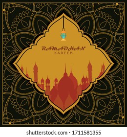 Religious ramadan kareem decorative background Free Vector