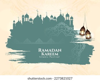 Religious Ramadan Kareem Islamic festival artistic background vector