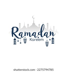 Religious Ramadan Kareem Islamic festival text design background vector