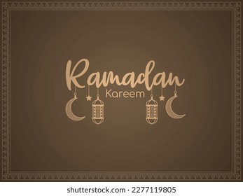 Religious Ramadan Kareem Islamic festival text design background vector