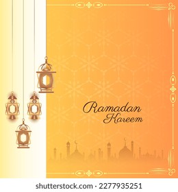 Religious Ramadan Kareem Islamic festival artistic background vector