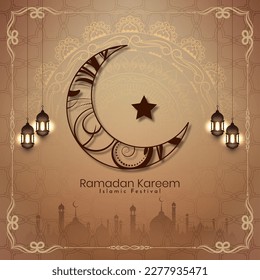 Religious Ramadan Kareem Islamic festival artistic background vector