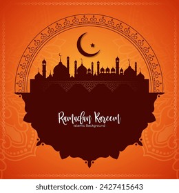 Religious Ramadan Kareem Islamic festival celebration card design vector