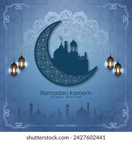 Religious Ramadan Kareem Islamic festival celebration card design vector