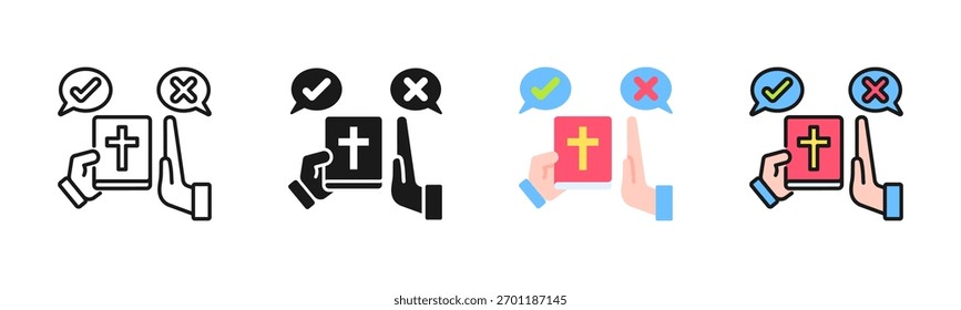 Paquete de iconos de rechazo religioso en varios estilos