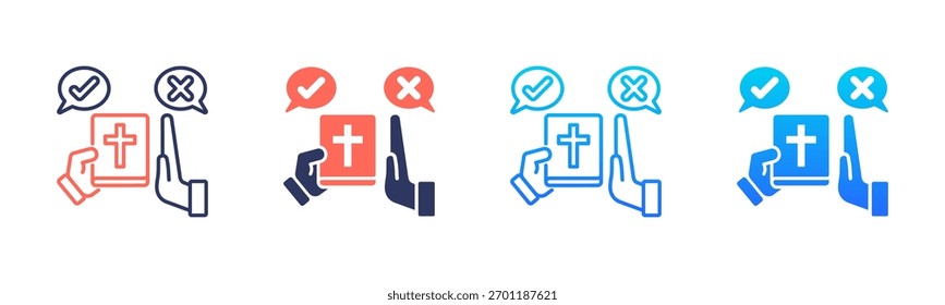 Religious Rejection Icon Pack In Multiple Styles