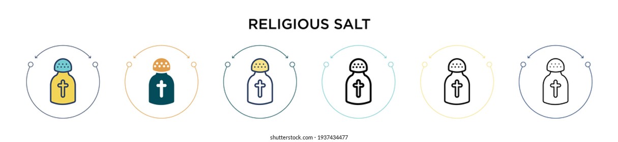 Religious salt icon in filled, thin line, outline and stroke style. Vector illustration of two colored and black religious salt vector icons designs can be used for mobile, ui, web